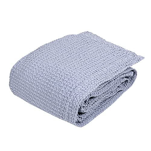 fazzini-nettare-copriletto-1-piazza-in-cotone-stone-washed-blue-fog-180x260-cm image 2