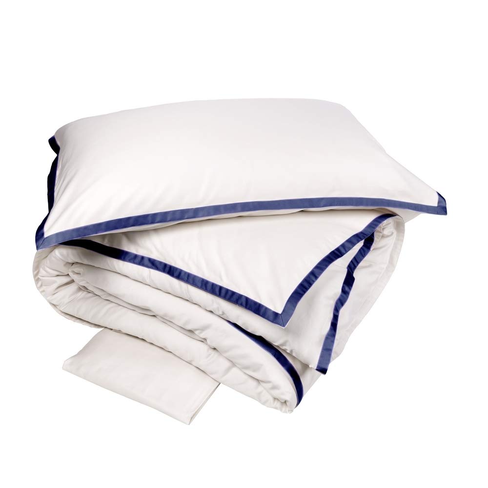 fazzini-hellen-completo-copripiumino-matrimoniale-in-raso-300-tc-bianco-seta-blu image 1