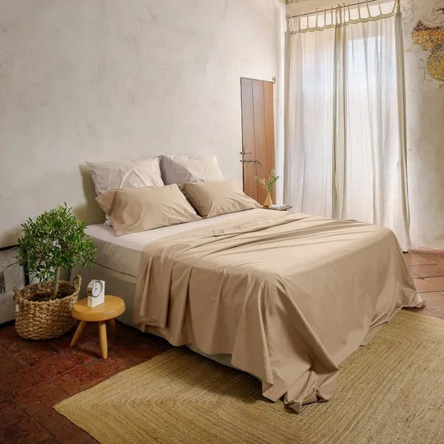 dalfilo-linea-classica-completo-lenzuola-in-percalle-marrone-4-pezzi image 1