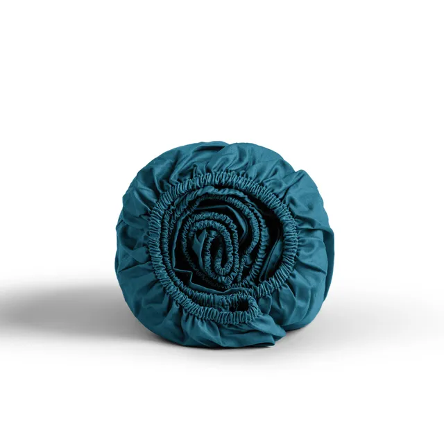 dalfilo-lenzuolo-sotto-in-raso-petrolio-con-angoli-linea-classica image 1