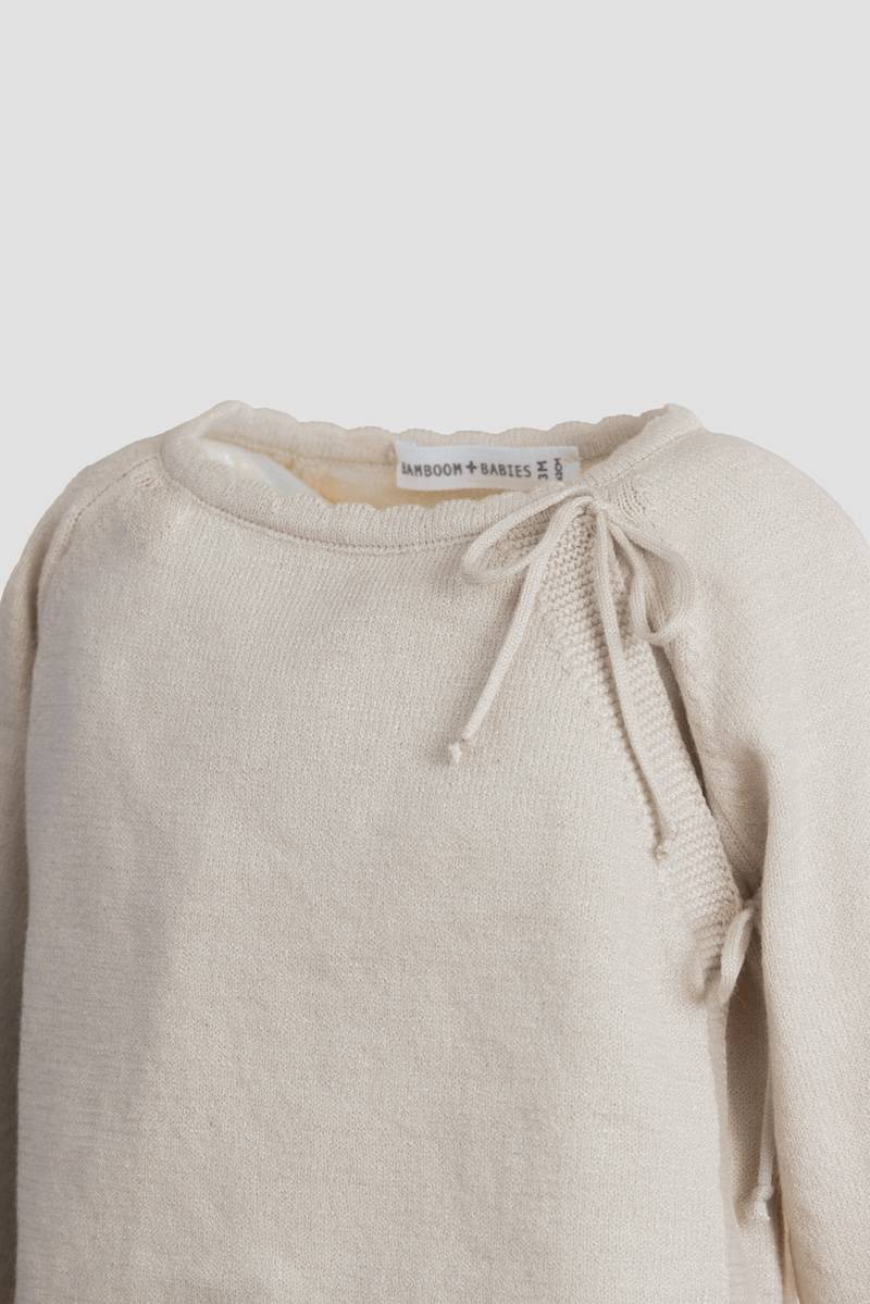 bamboom-maglia-apertura-incrociata-bimba-sand-10 image 3