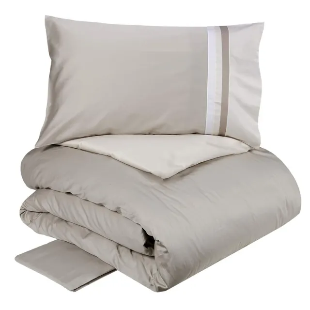 fazzini-kubric-60-completo-copripiumino-2-piazze-grigio-avorio image 1