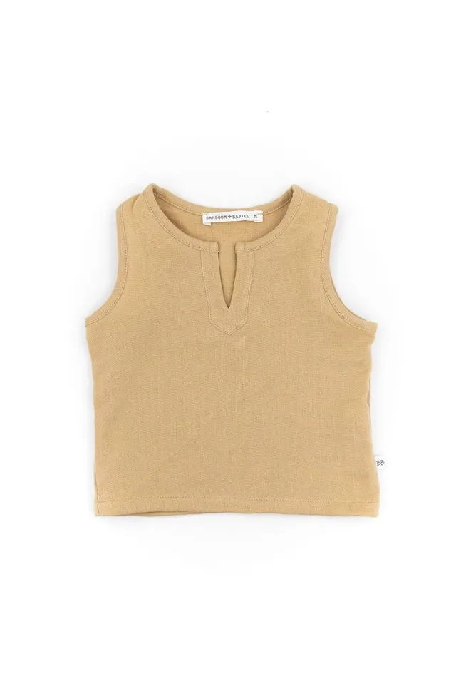 bamboom-top-smanicato-muslin-cammello-62-top-estivo-bimba image 1