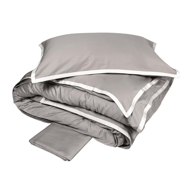 fazzini-hellen-completo-copripiumino-2-piazze-grigio-medio-bianco-seta image 3