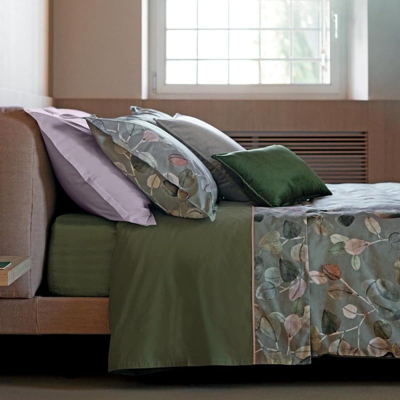 fazzini-sabi-sabi-completo-lenzuola-francese-percalle-cotone-grigio-verde image 2