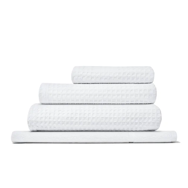 dalfilo-set-bagno-all-in-nido-d-ape-4-pezzi-in-puro-cotone-380-gr-m2 image 1