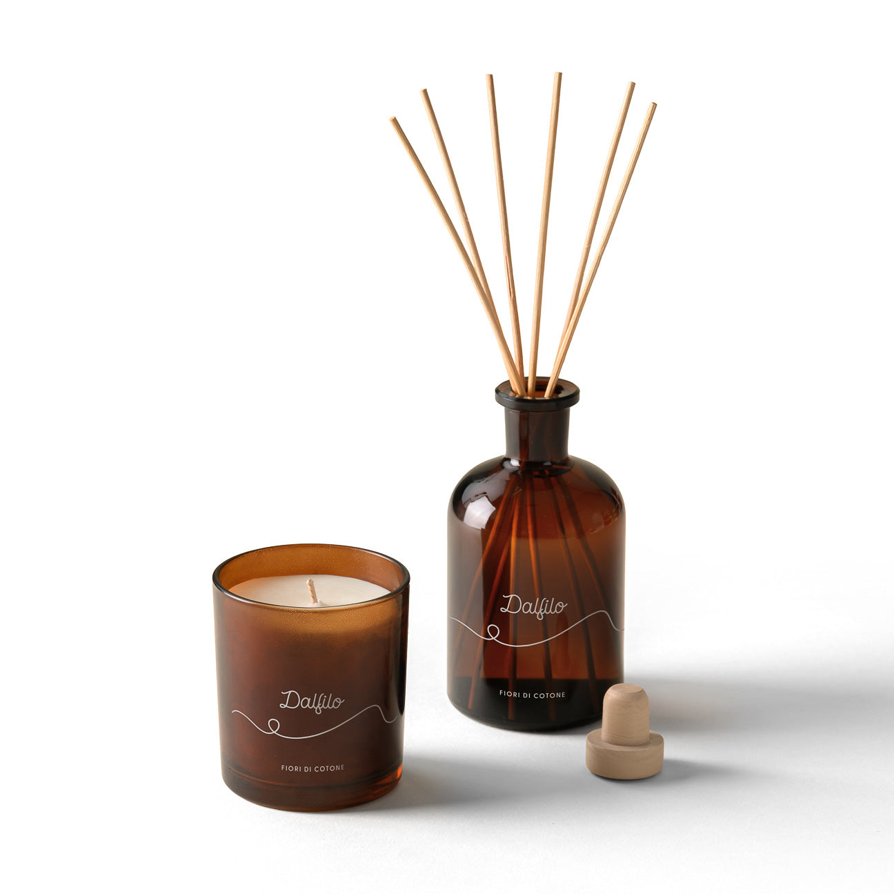dalfilo-set-atmosfera-fiori-di-cotone-diffusore-candela image 2