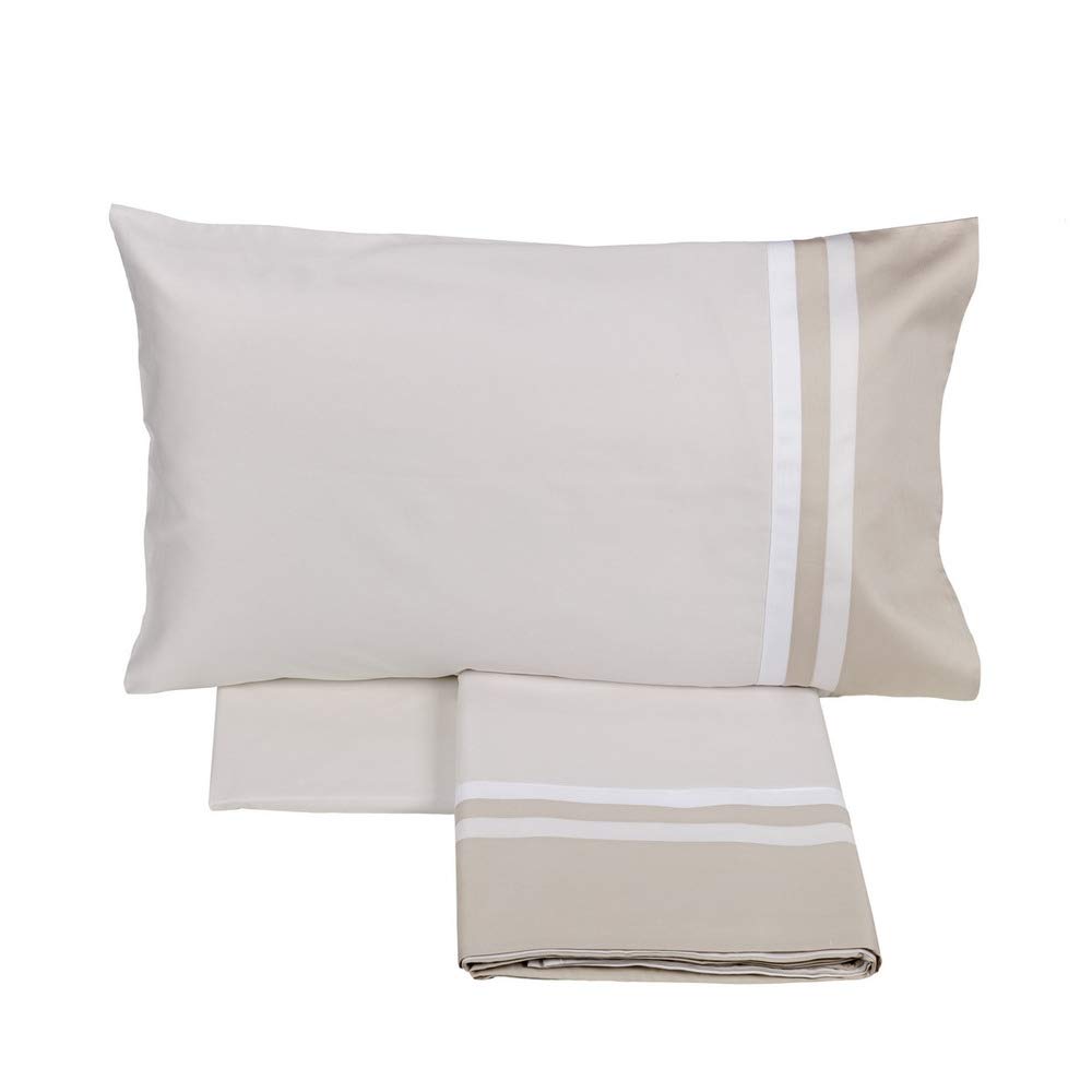 fazzini-kubric-60-completo-lenzuola-2-piazze-raso-cotone-300-tc-bianco-seta-torr image 1