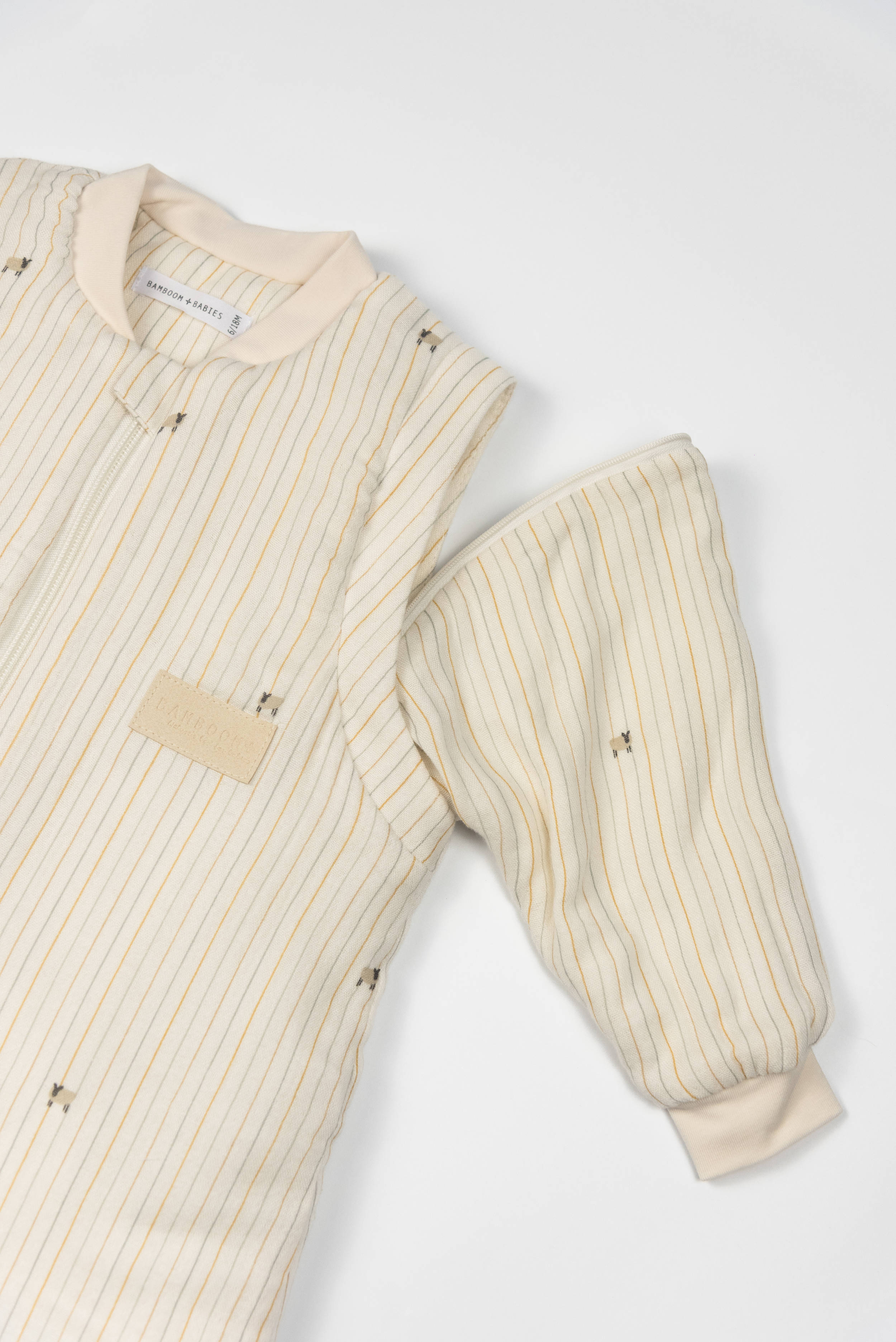 bamboom-sacco-nanna-combi-18-36m-tog-2-7-farm-stripe-532-con-maniche-e-piedini image 2