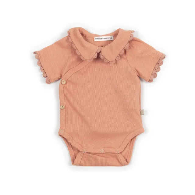 bamboom-body-con-colletto-embroidery-coral-276-maniche-corte image 1
