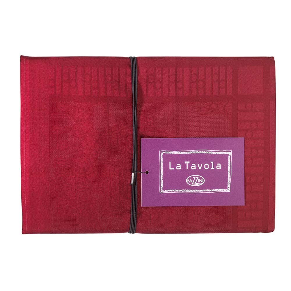 fazzini-la-tavola-aubergine-tovaglia-180x320-cm-in-jacquard-puro-cotone image 1