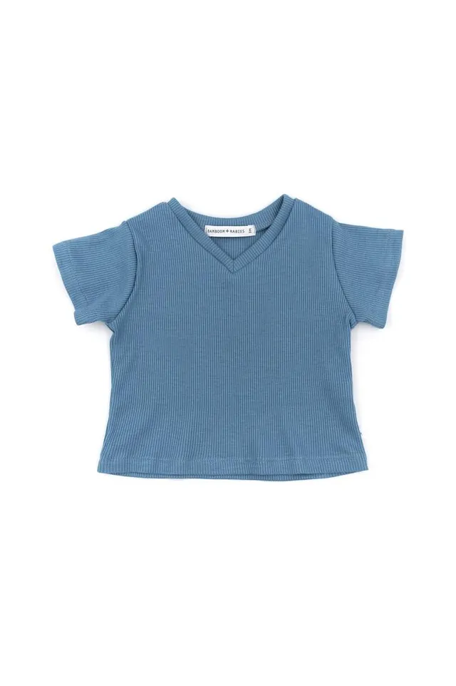 bamboom-shirt-manica-corta-scollo-a-v-blu-336 image 1