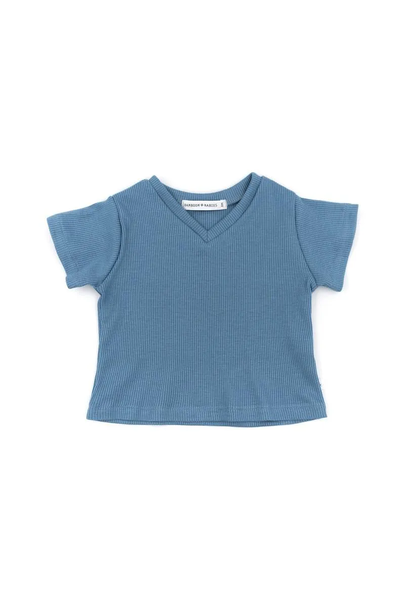 bamboom-shirt-manica-corta-scollo-a-v-blu-336 image 1
