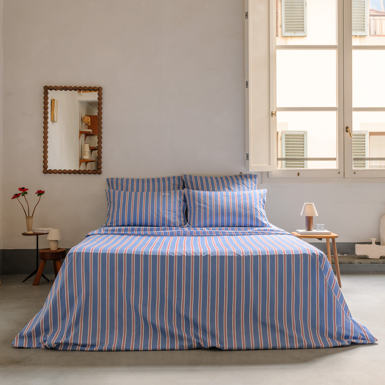 dalfilo-completo-all-in-in-percalle-righe-cielo-cielo-con-bottoni image 2