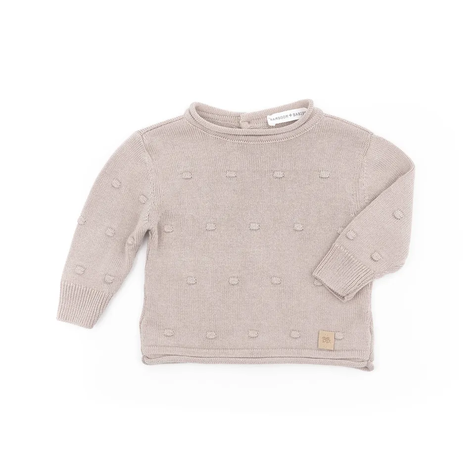 bamboom-knitted-maglia-apertura-dietro-mini-pom-pom-cammello-33 image 1
