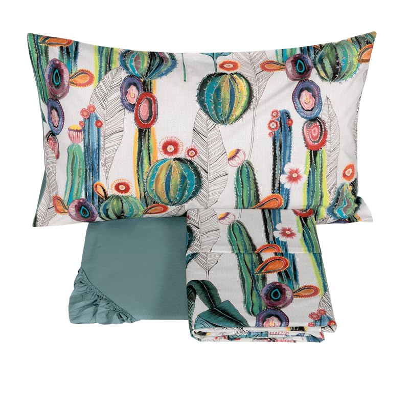fazzini-frida-fantasia-botanica-completo-lenzuola-matrimoniale-effetto-coprilett image 2