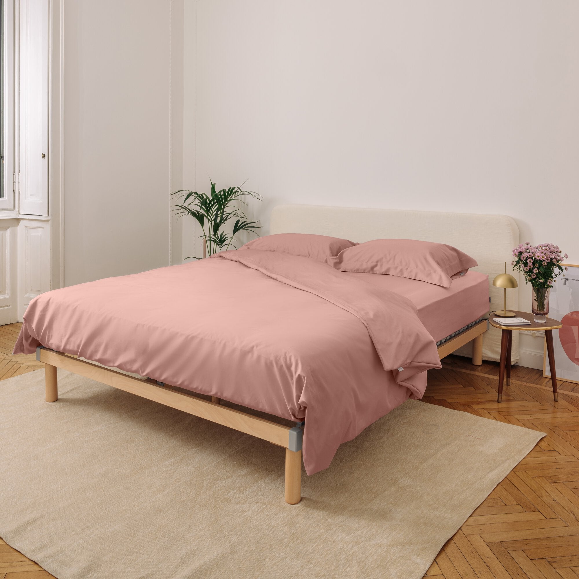 dalfilo-linea-classica-copripiumino-in-raso-di-cotone-rosa-antico image 2