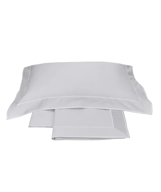 fazzini-atelier-isola-completo-lenzuola-2-piazze-grigio-perla-bianco image 1