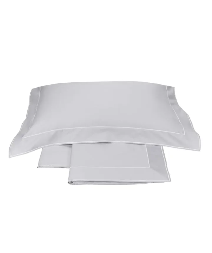 fazzini-atelier-isola-completo-lenzuola-2-piazze-grigio-perla-bianco image 1
