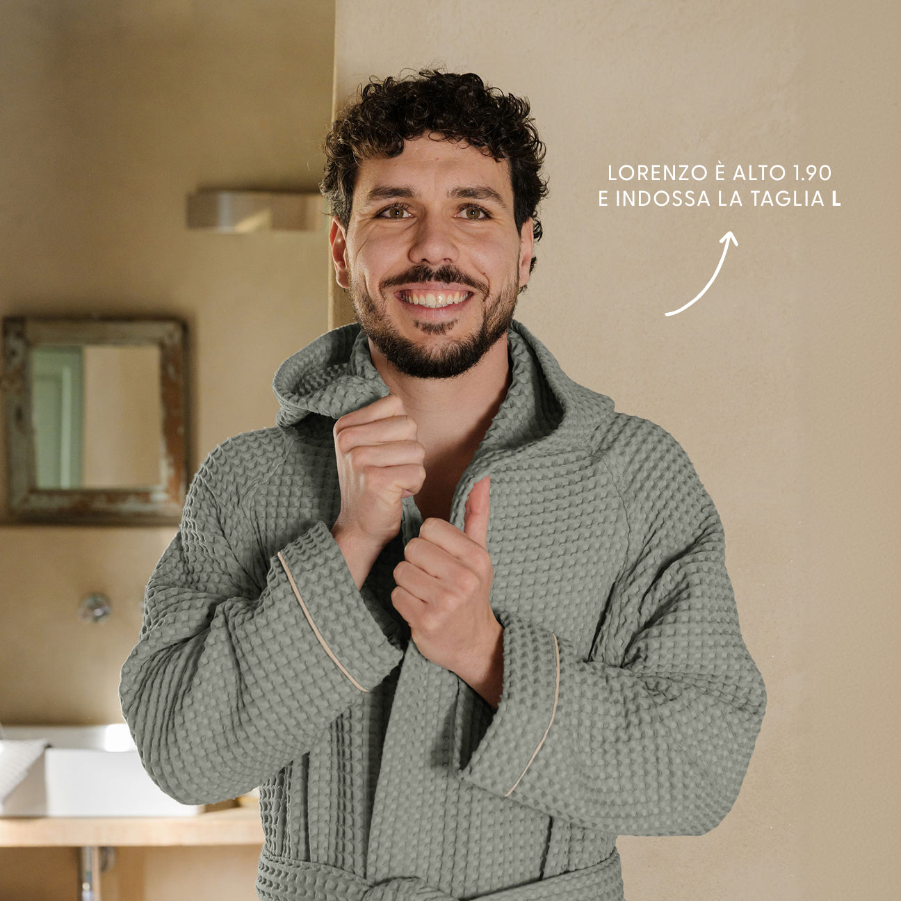dalfilo-accappatoio-nido-d-ape-con-cappuccio image 5