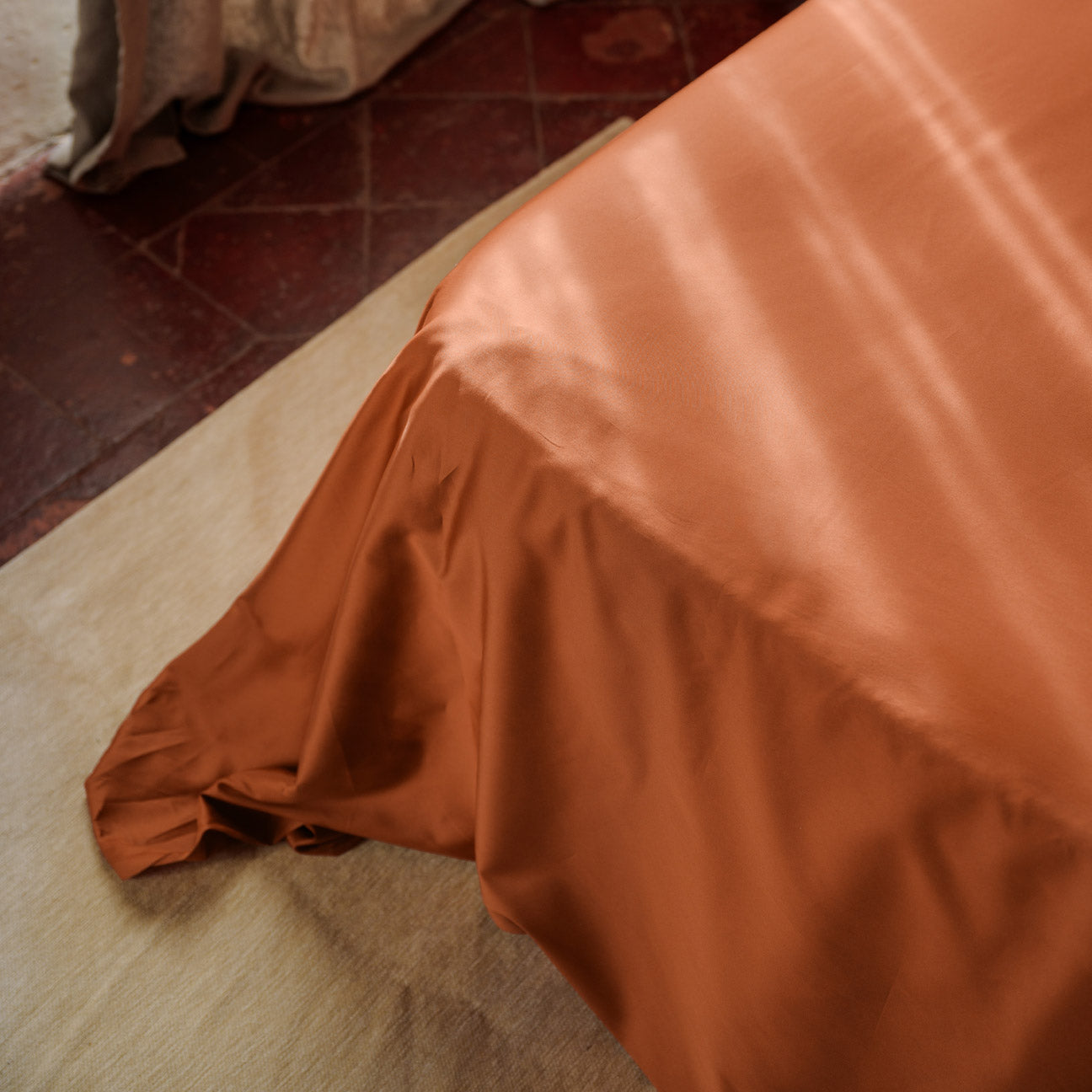 dalfilo-lenzuolo-sopra-in-raso-di-cotone-terracotta image 3