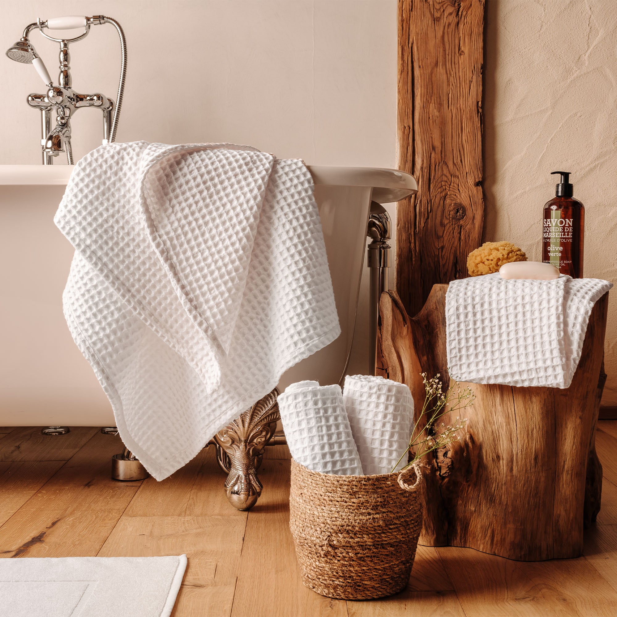 dalfilo-set-bagno-all-in-nido-d-ape-4-pezzi-in-puro-cotone-380-gr-m2 image 2