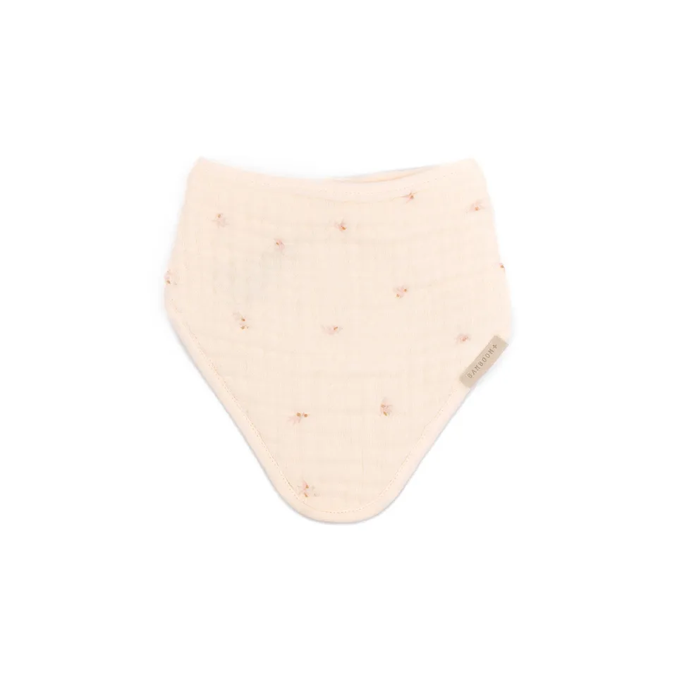 bamboom-bib-triangle-nuvola-olives-pink-414-in-mussola image 1