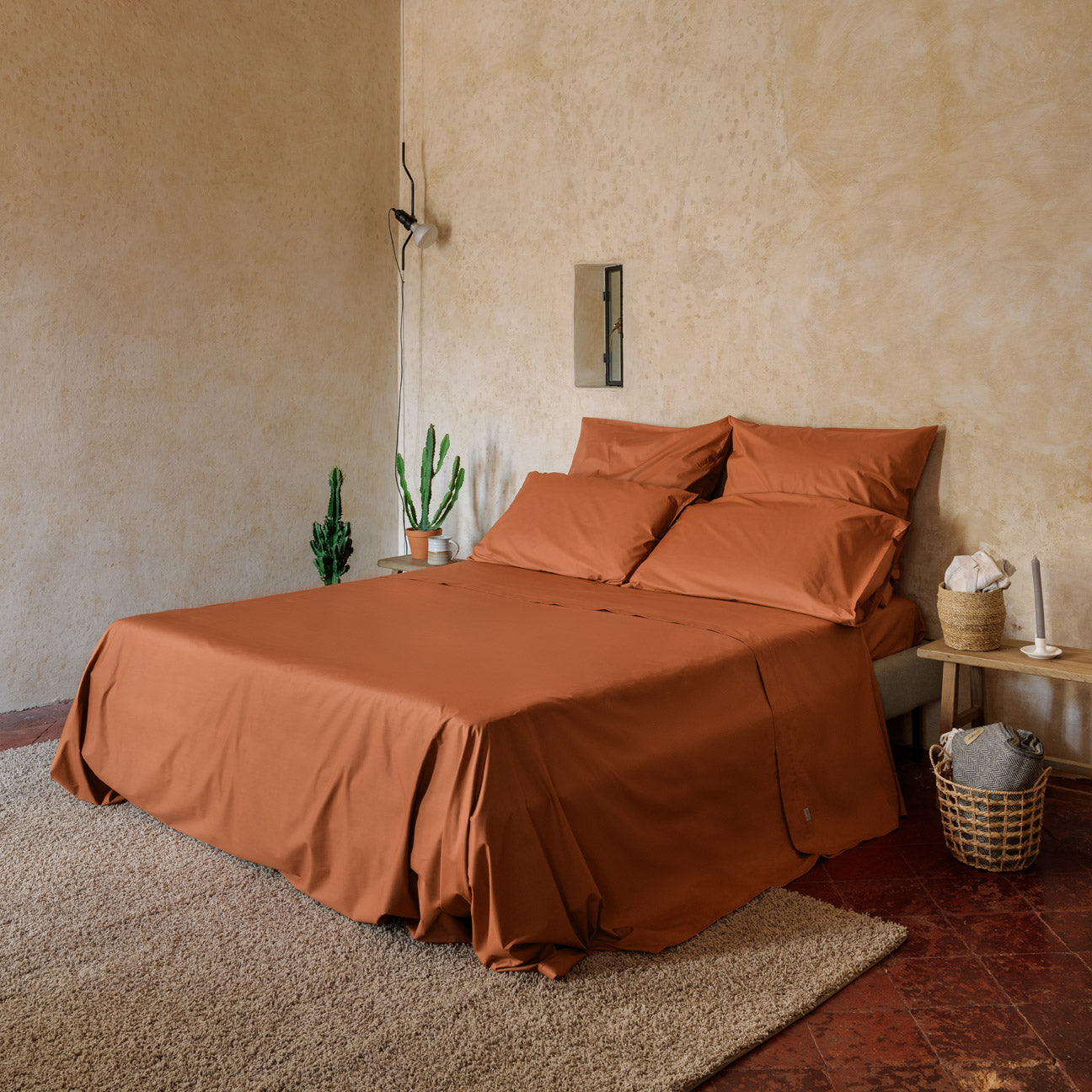 dalfilo-set-2-federe-in-percalle-di-cotone-terracotta image 4