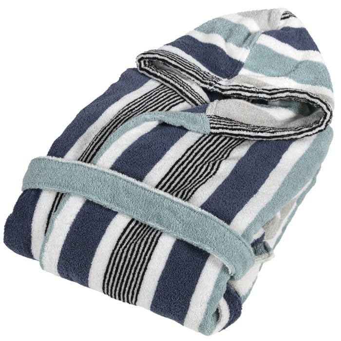fazzini-gradazioni-accappatoio-con-cappuccio-in-spugna-di-cotone-taglia-xl-blu-s image 1