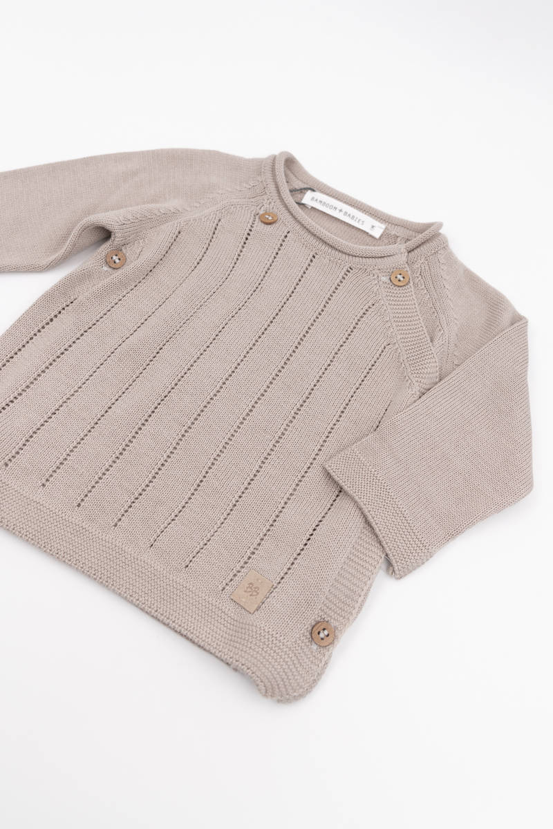 bamboom-maglia-incrociata-trattini-cammello-33-neonato image 2