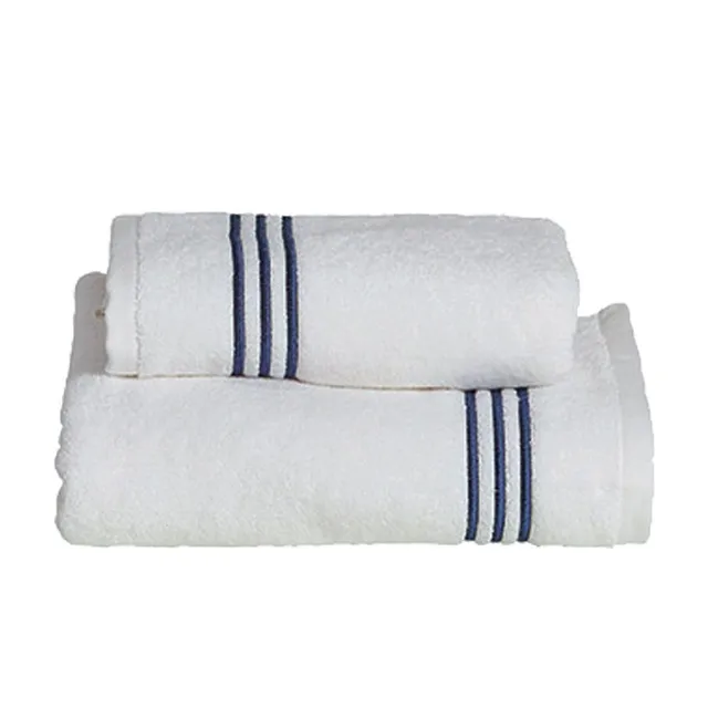 fazzini-isola-set-ospite-e-asciugamano-40x60-60x110-bianco-blu image 1
