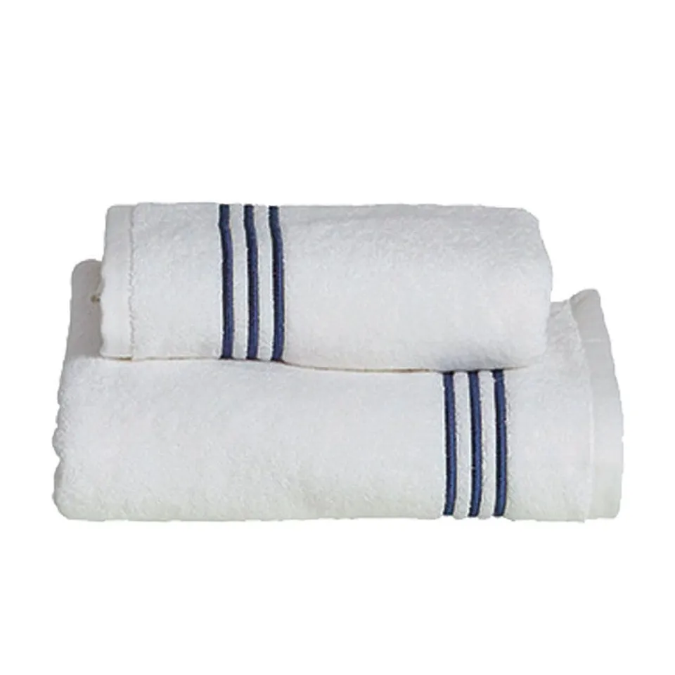 fazzini-isola-set-ospite-e-asciugamano-40x60-60x110-bianco-blu image 1