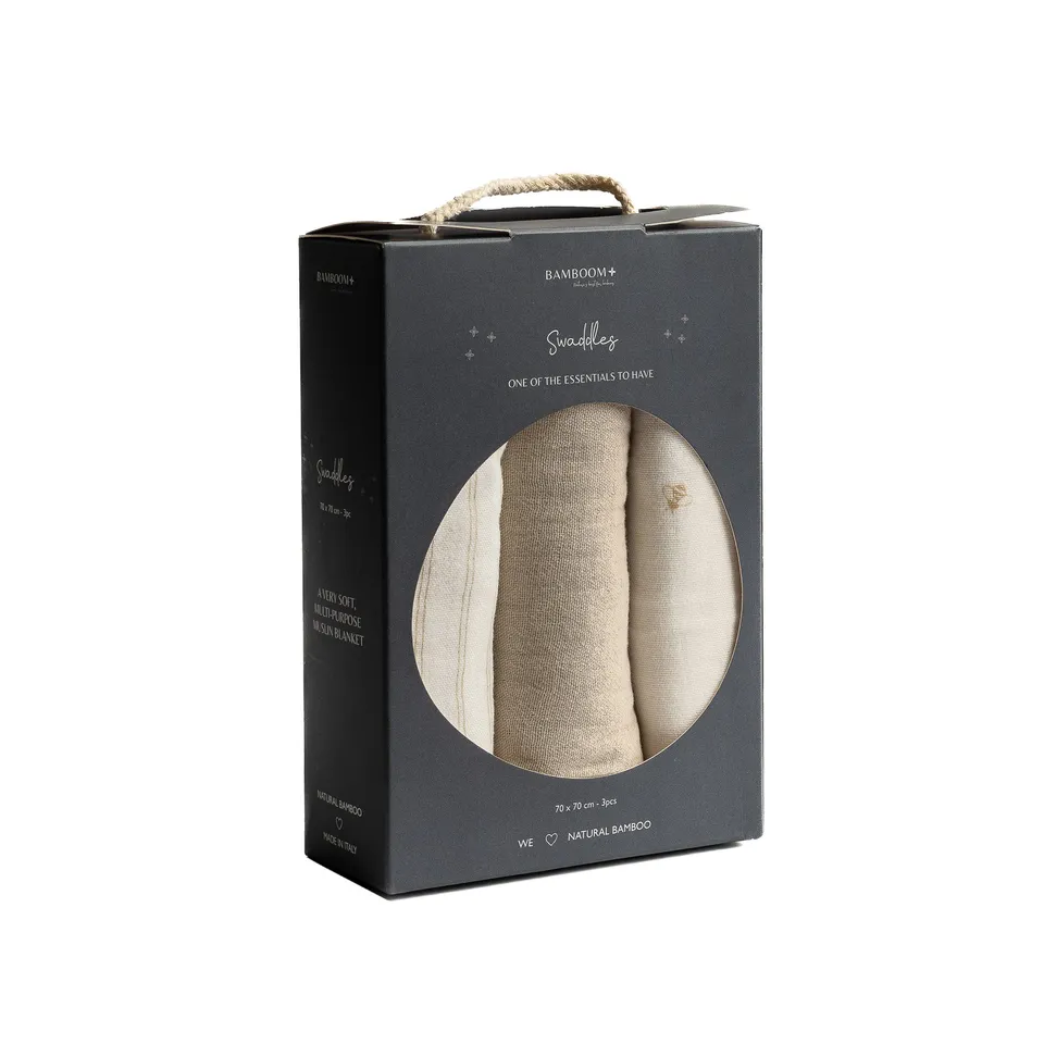 bamboom-swaddle-m-3-pack-70x70cm-stripes-350-mussole image 1