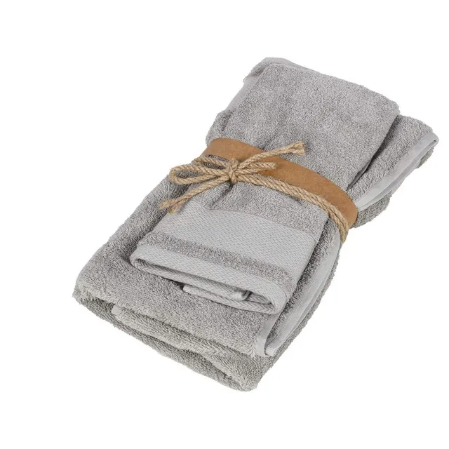 fazzini-losanghe-coppia-asciugamani-viso-bidet-spugna-550g-grigio image 1