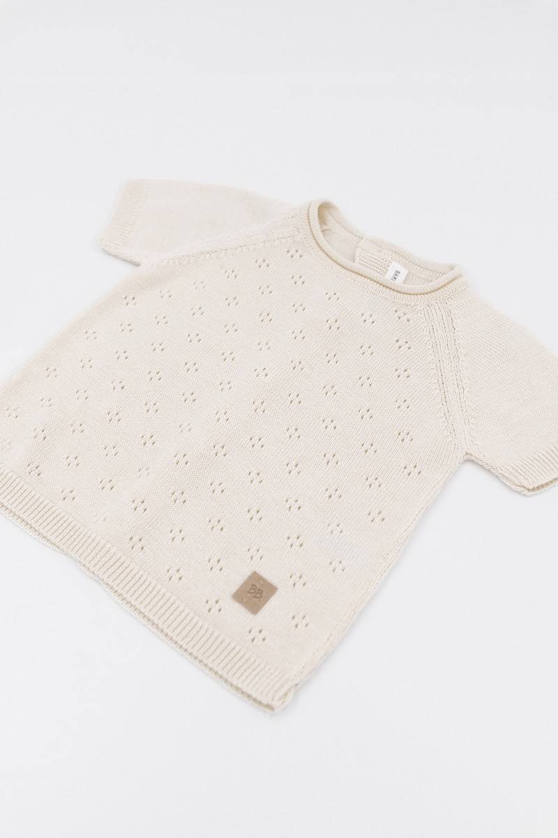 bamboom-maglia-traforata-knitted-maniche-corte-bianco-01 image 3
