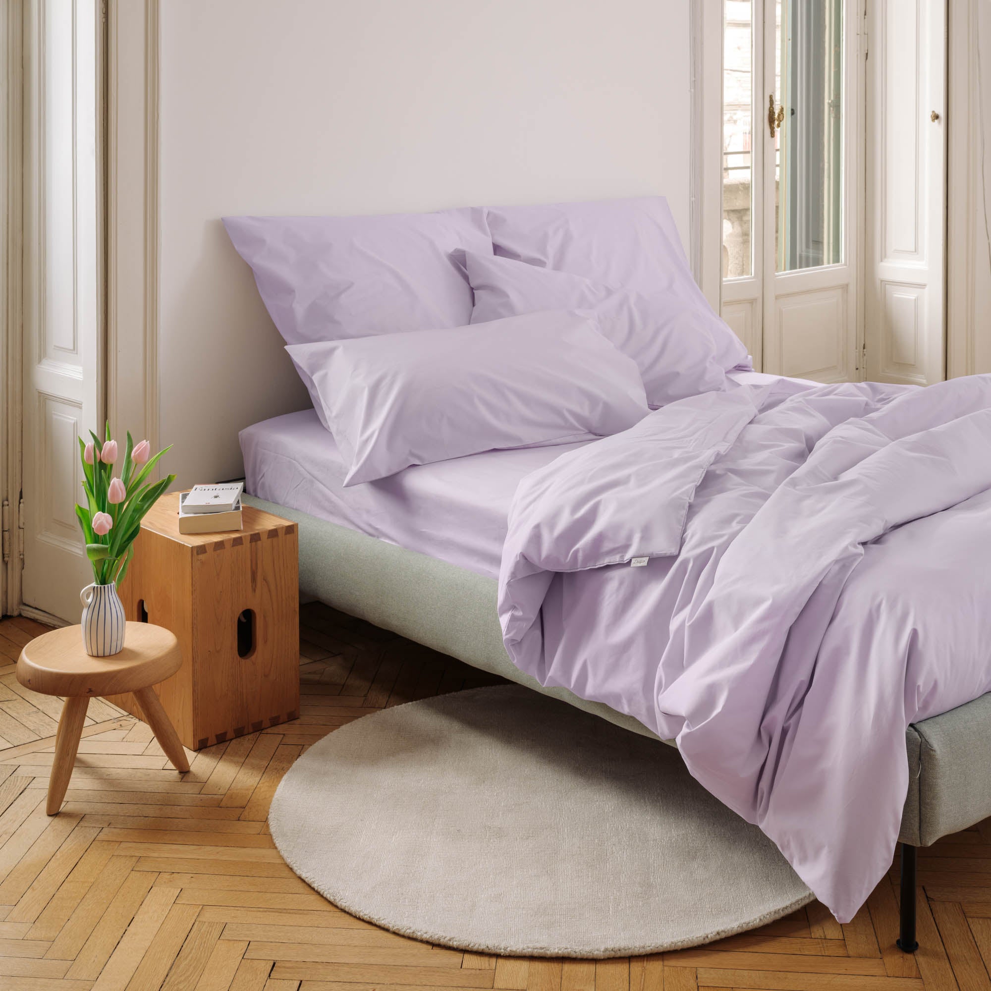 dalfilo-lenzuolo-sotto-in-percalle-lavanda-con-angoli image 6