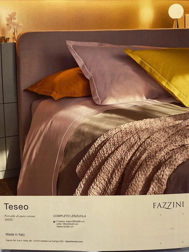 fazzini-teseo-completo-lenzuola-due-piazze-percalle-200tc-giallo-ocra image 1