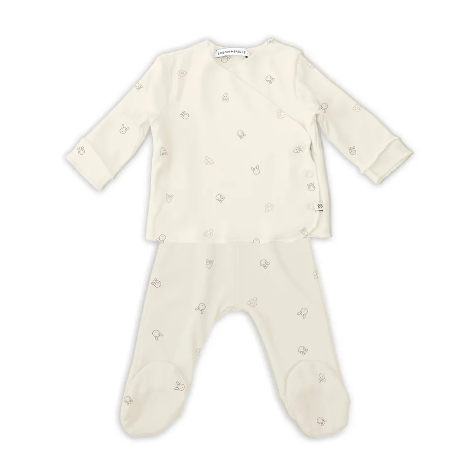 bamboom-twinset-neonato-animal-friends-236-maglia-pantaloncini-1m image 1