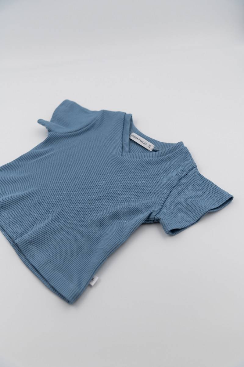 bamboom-shirt-manica-corta-scollo-a-v-blu-336 image 2