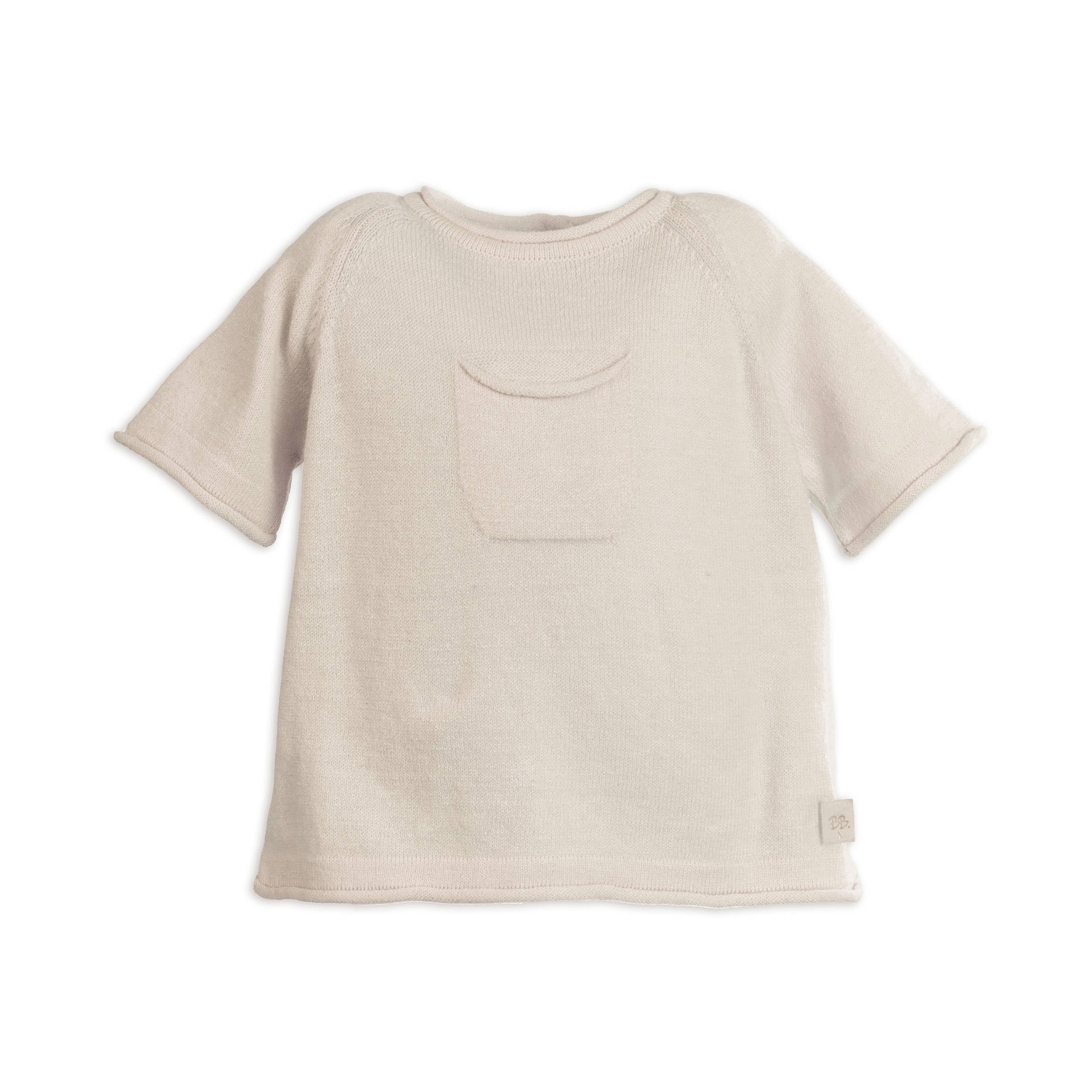 bamboom-maglia-maniche-corte-con-tasca-bimbo-sand-10 image 1