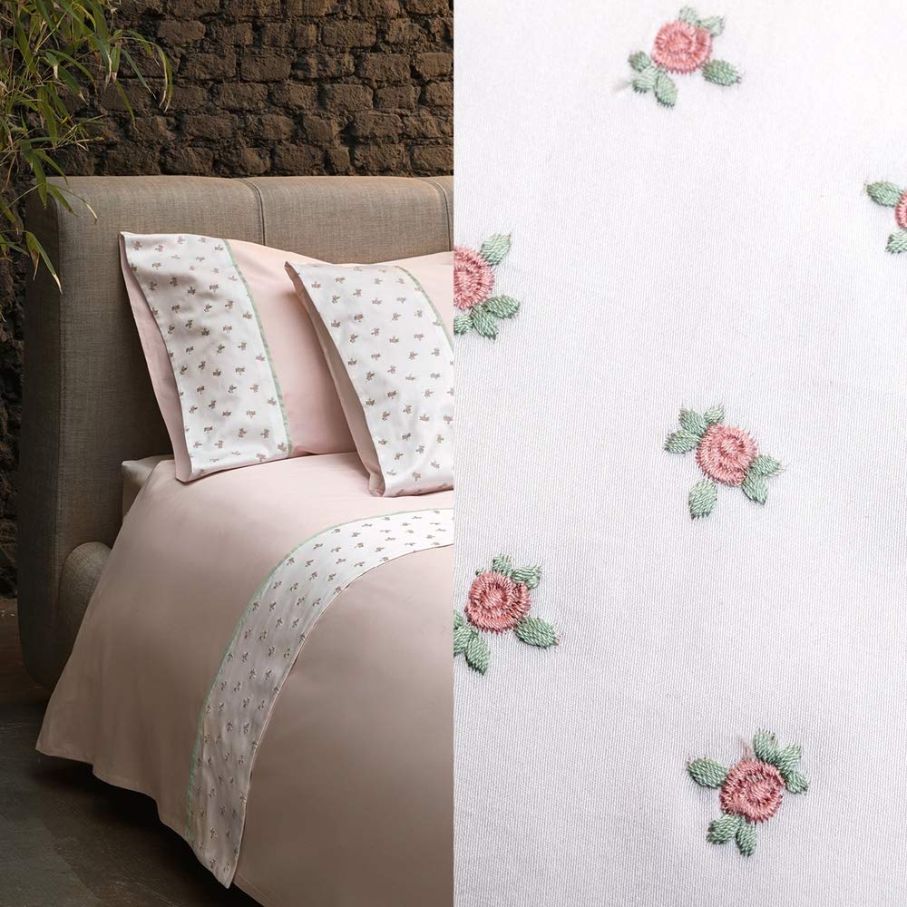 fazzini-spring-completo-lenzuola-singolo-rosa-con-balza-ricamata image 3