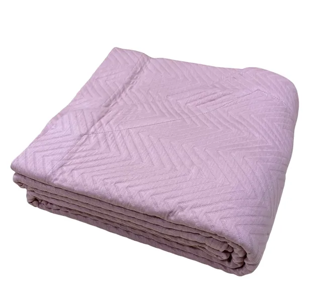 fazzini-chevron-copriletto-matrimoniale-260x260-cm-rosa-puro-cotone image 1
