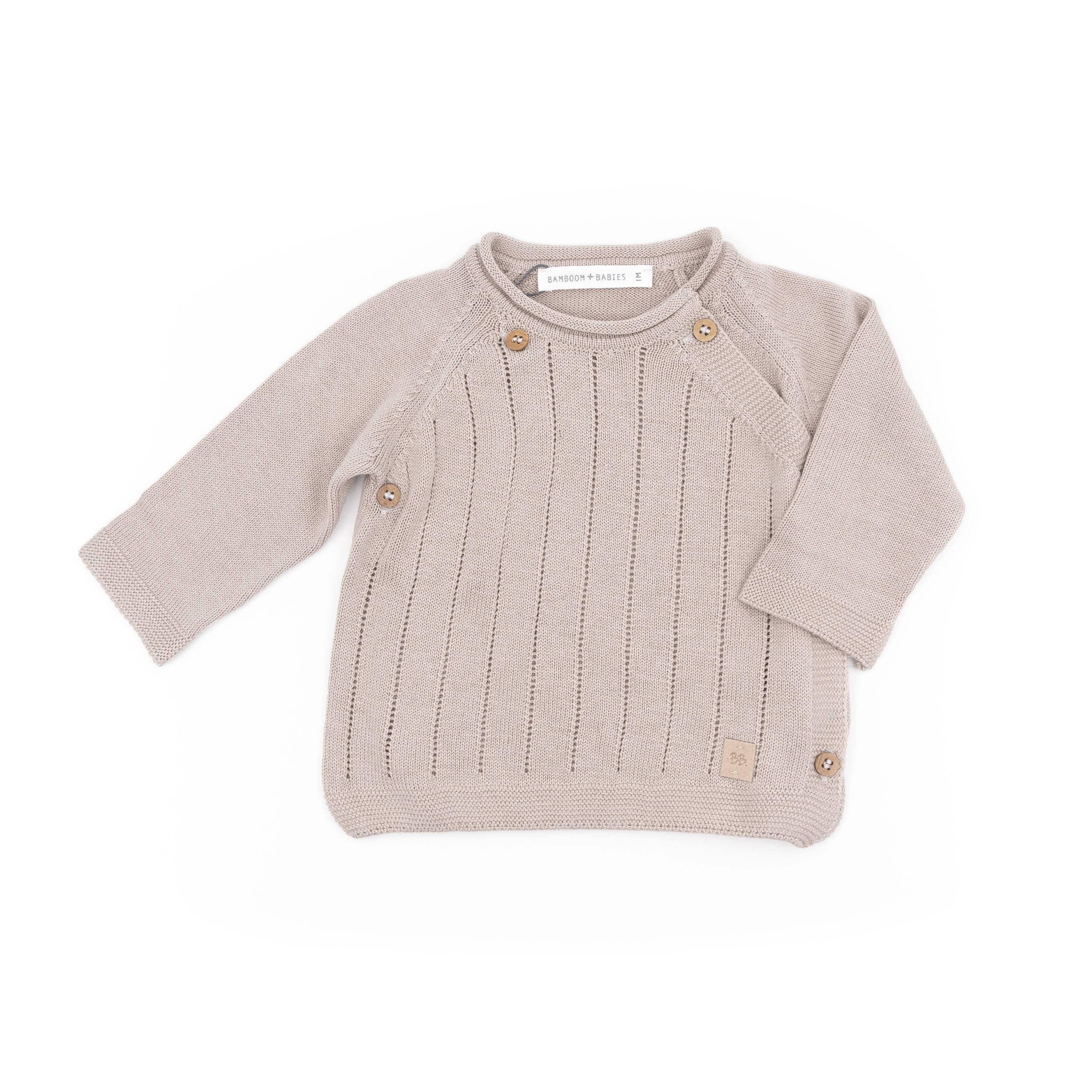 bamboom-maglia-incrociata-trattini-cammello-33-neonato image 1