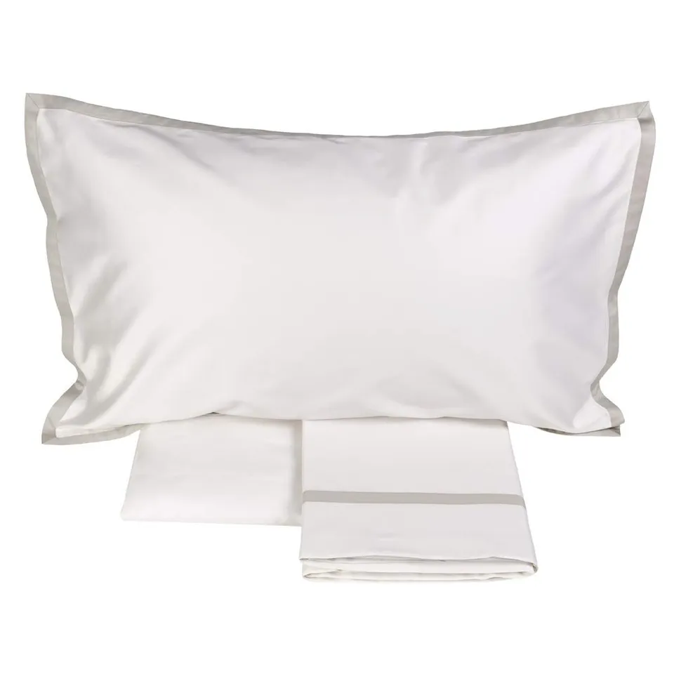 fazzini-hellen-completo-lenzuola-matrimoniale-in-raso-300-tc-bianco-seta-grigio image 1