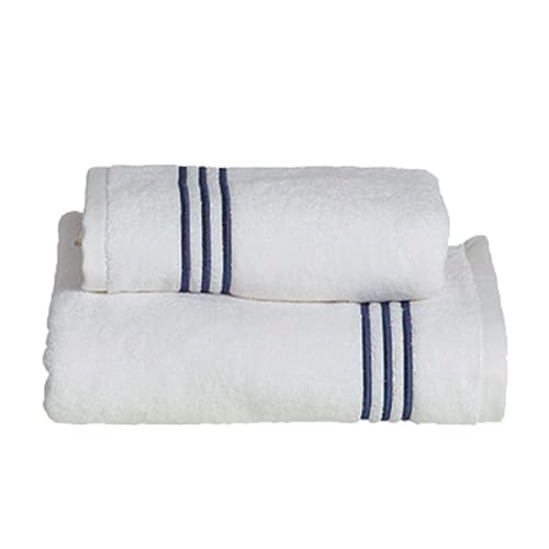 fazzini-isola-set-ospite-e-asciugamano-40x60-60x110-bianco-blu image 3