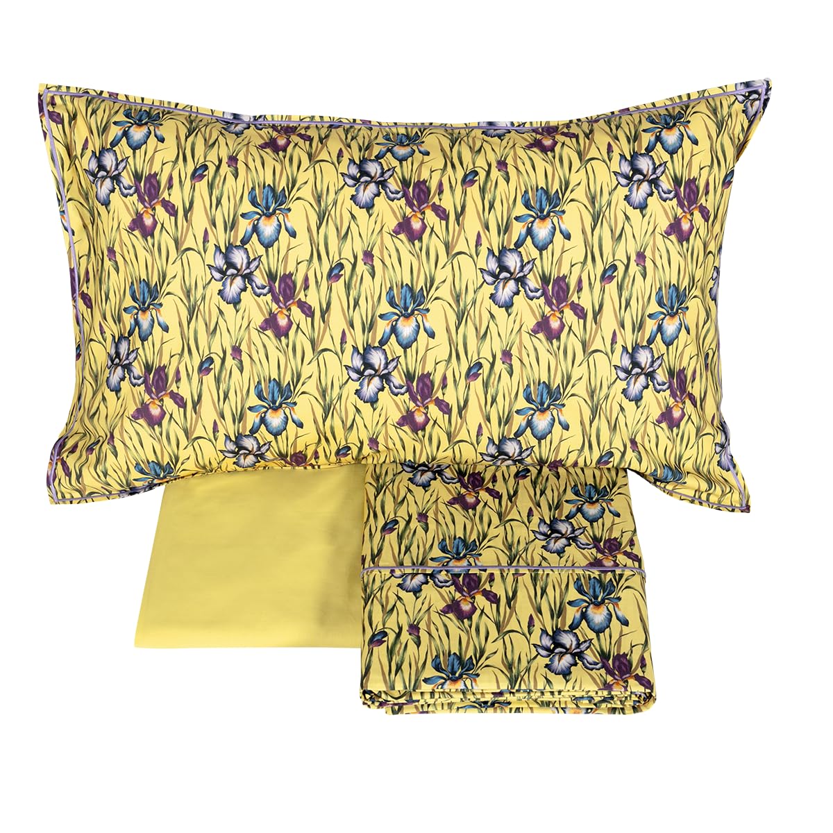 fazzini-belle-poque-giallo-8-completo-lenzuola-matrimoniale-effetto-copriletto image 1