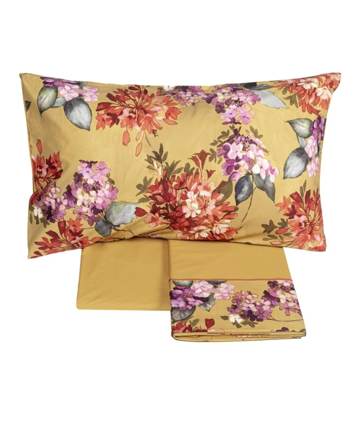 fazzini-terre-d-ocra-completo-letto-2-piazze-in-percalle-di-cotone-ocra image 1