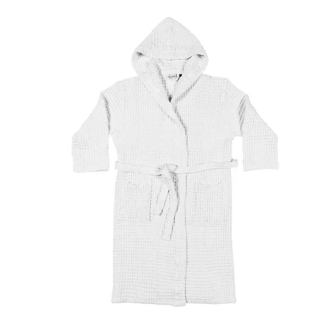 fazzini-nido-d-ape-accappatoio-con-cappuccio-in-puro-cotone-bianco image 1