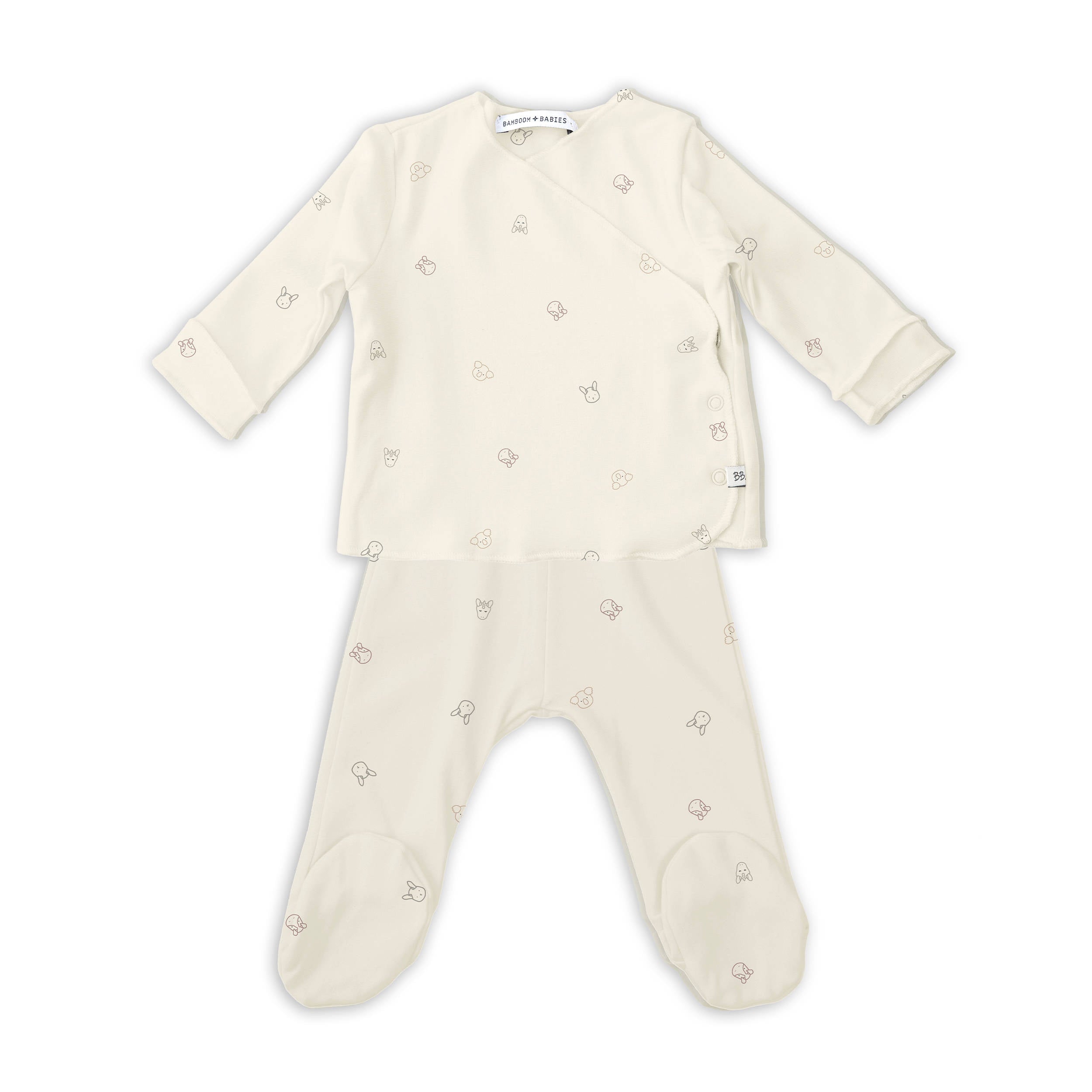 bamboom-twinset-neonato-animal-friends-236-maglia-pantaloncini-1m image 1