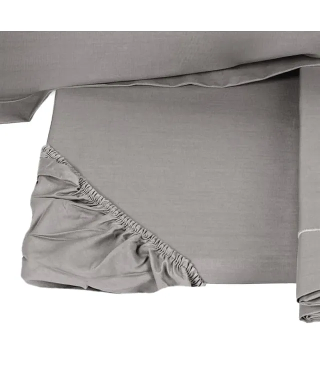 fazzini-teseo-completo-lenzuola-due-piazze-percalle-cotone-200tc-grigio image 1